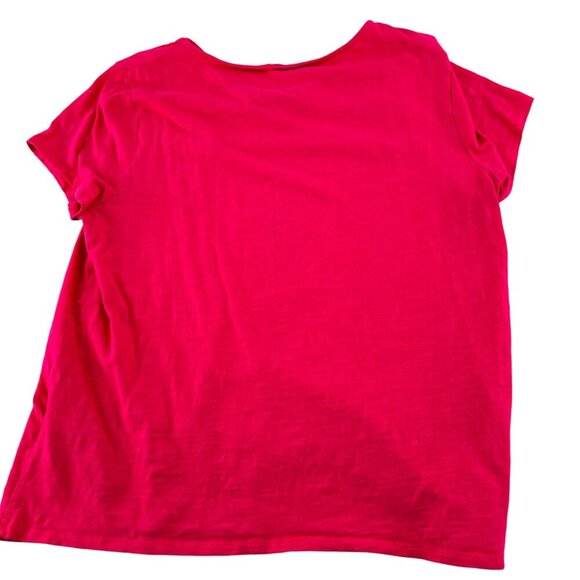 Chico's Women's V-Neck Pink T-Shirt Size 2 Large Cotton Blend Casual Cozy Soft T - Picture 5 of 5